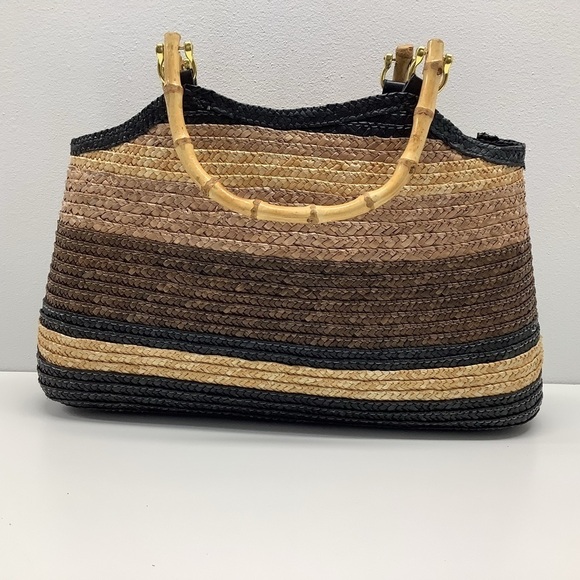 ST. JOHN'S BAY Wheat Straw Brown Woven Bag (Preowned) - Picture 7 of 7